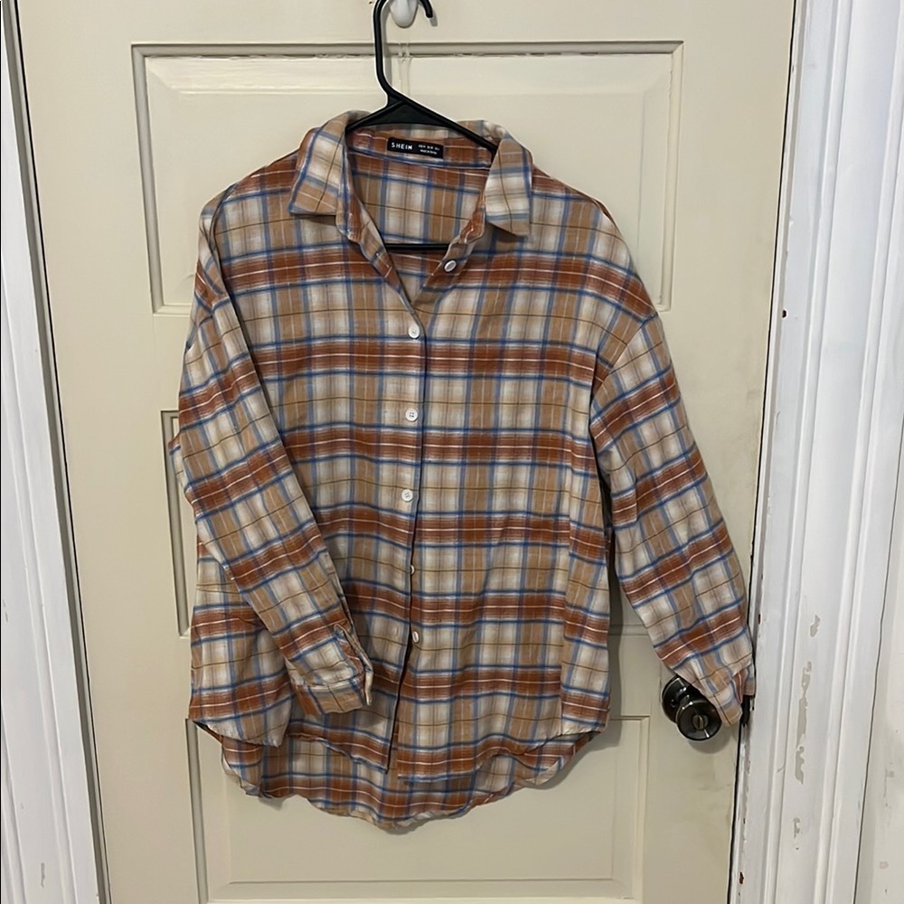 Plaid Button-Up Shirt